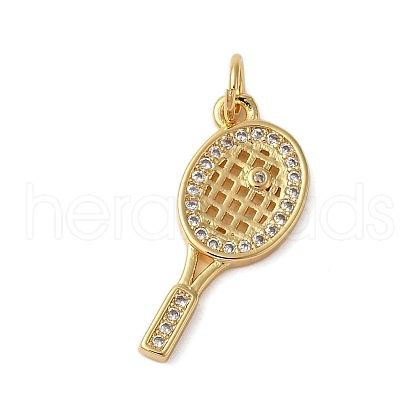 Rack Plating Brass Micro Pave Cubic Zirconia Pendants KK-P279-13G-1