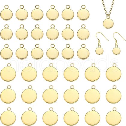 CHGCRAFT 2 Styles Brass Pendant Cabochon Settings KK-CA0002-04-1