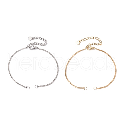 2Pcs 2 Colors Brass Bracelet Makings AJEW-JB01278-1