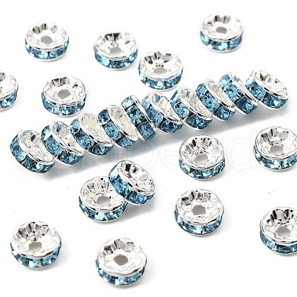 Brass Grade A Rhinestone Spacer Beads RB-A014-Z8mm-03S-1