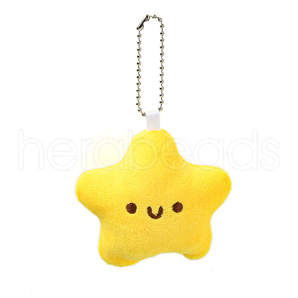 Cute Star Plush Pendant Decoration AJEW-U004-01-1