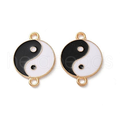 Alloy Black & White Enamel Yin-yang Connector Charms PALLOY-V009-10G-1