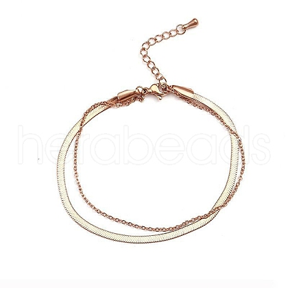 Stainless Steel Double Strand Anklets for Women WG18C2B-64-1