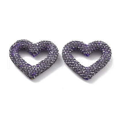 Heart Shape Polymer Clay Rhinestone Beads CLAY-NH0001-09A-06-1