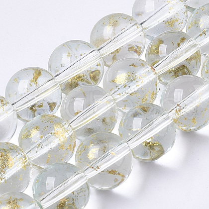 Transparent Spray Painted Glass Bead Strands GLAA-N035-03D-B09-1