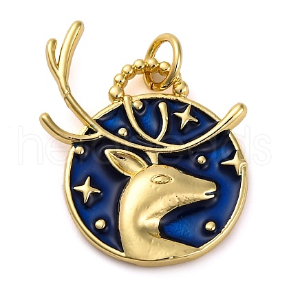 Brass Enamel Pendants KK-K339-04B-G-1
