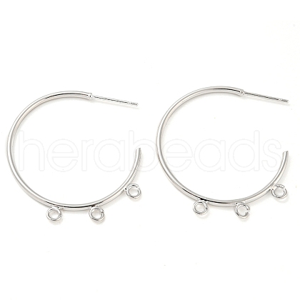 Brass Ring Stud Earrings Findings KK-K351-26P-1