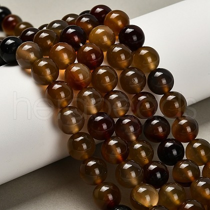 Dyed Natural Agate Beads Strands G-G203-10D-10mm-1