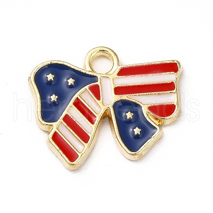 American Flag Style Alloy Enamel Pendants ENAM-M046-09G-1