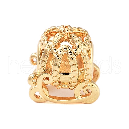 Rack Plating Hollow Brass European Beads KK-B097-03G-1