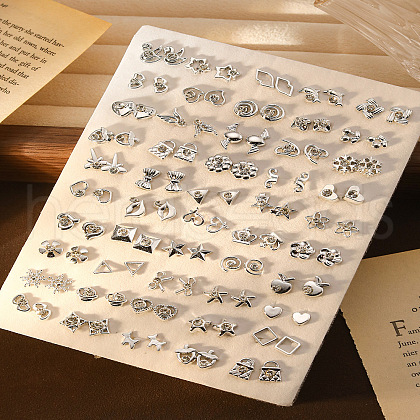 50Pairs Alloy Crystal Rhinestone Stud Earring Sets WGE3ED5-09-1