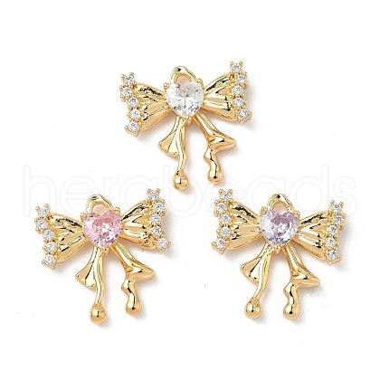 Brass Micro Pave Cubic Zirconia Pendants KK-S531-08G-1