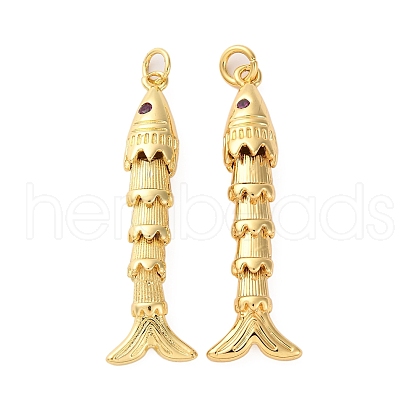 Rack Plating Brass Micro Pave Cubic Zirconia Pendants KK-M309-38F-G-1