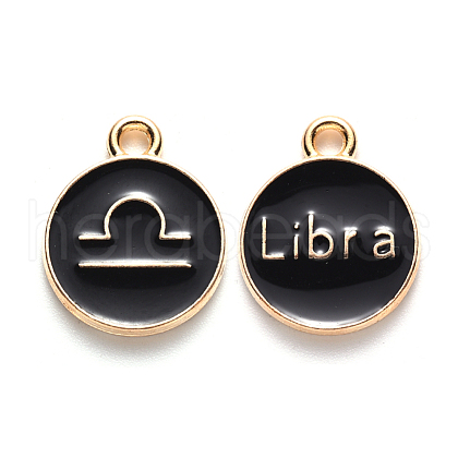 Alloy Enamel Pendants X-ENAM-S124-01B-08K-1
