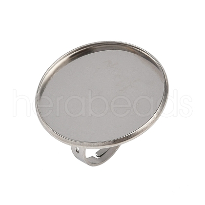304 Stainless Steel Cuff Ring Components STAS-D372-06P-09-1
