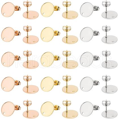 Unicraftale PVD Vacuum Plating 304 Stainless Steel Stud Earring Findings STAS-UN0002-42-1