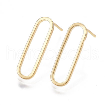 Brass Stud Earrings KK-T038-484A-1