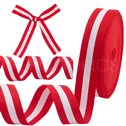 GOMAKERER 25 Yards Polyester Striped Ribbons OCOR-GO0001-29D-1
