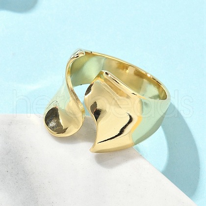 Brass Adjustable Open Cuff Rings for Women RJEW-A065-01G-1