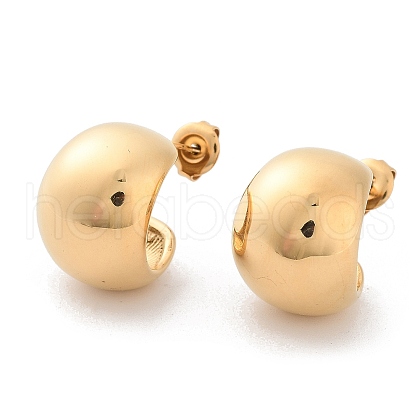 304 Stainless Steel Round Stud Earrings EJEW-H115-01G-1