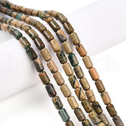 Natural Verdite Stone Beads Strands G-N346-01A-06-1