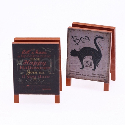 Dollhouse Miniature Wooden Sign with Vintage Chalkboard Decoration PW-WG72554-03-1