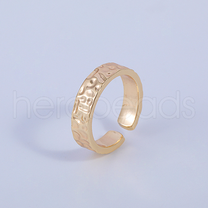 Brass Textured Cuff Rings for Women Men MW5635-1