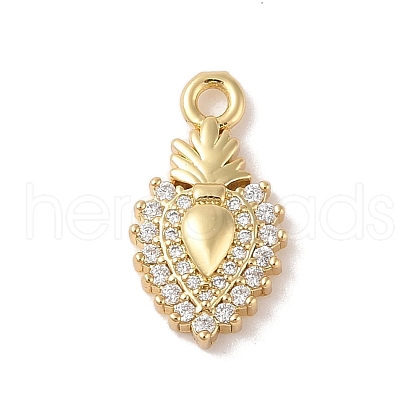 Rack Plating Brass Cubic Zirconia Pendants KK-S380-43G-1