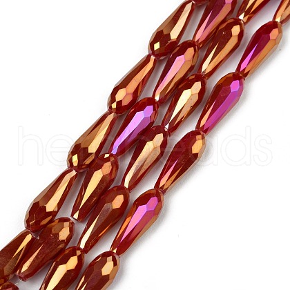 Electroplated Opaque Glass Beads Strands EGLA-L015-FR-B24-01-1