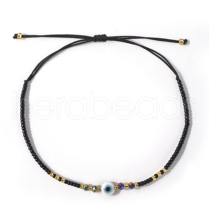 Bohemian Glass Seed Beaded Braided Bead Bracelets EZ3029-8-1