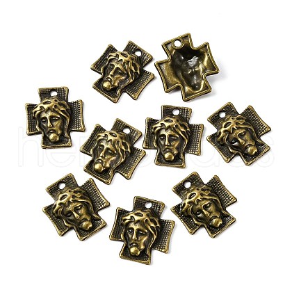Tibetan Style Alloy Cross with Jesus Alloy Pendants for Easter Jewelry K0P62071-1