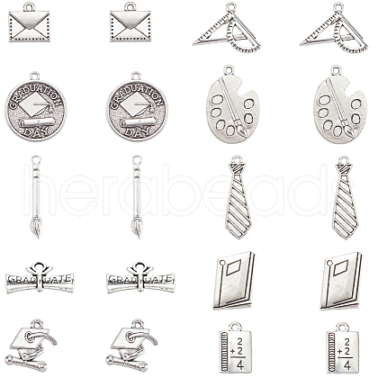 SUNNYCLUE 60pcs 10Styles Tibetan Style Alloy Pendants FIND-SC0005-99-1