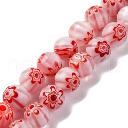 Handmade Millefiori Lampwork Beads Strands X-LAMP-G164-05C-1
