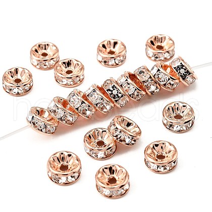 Brass Rhinestone Spacer Beads X-RB-A014-Z8mm-01RG-NF-1