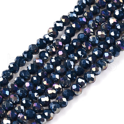 Electroplate Glass Beads Strands EGLA-A044-P2mm-B16-1