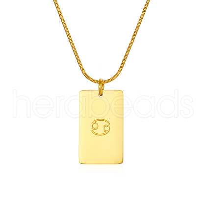 Stylish Stainless Steel 12 Zodiac Rectangle Pendant Necklaces for women GA2858-4-1
