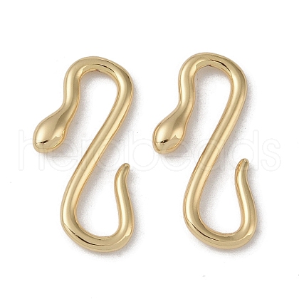 Brass Hook and S-Hook Clasps KK-G497-26G-1