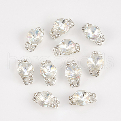 Alloy Rhinestone Cabochons MRMJ-T014-08B-1