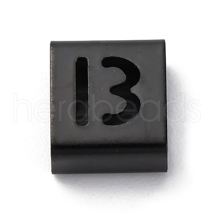 Ion Plating(IP) 304 Stainless Steel Square Slide Charms STAS-L132-12B-B-1