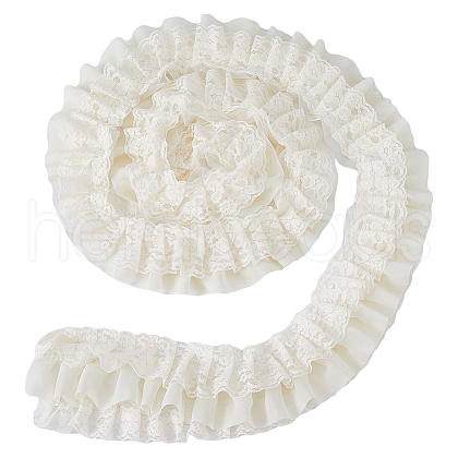 Three Layer Polyester Pleated Lace Trim OCOR-WH0088-18B-1