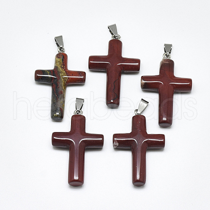 Natural Red Rainbow Jasper Pendants G-T122-18P-1