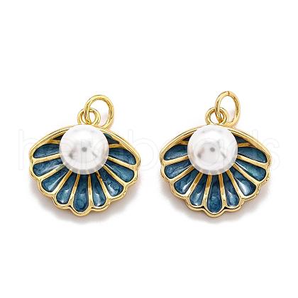 Brass Enamel Pendants KK-O140-12G-1