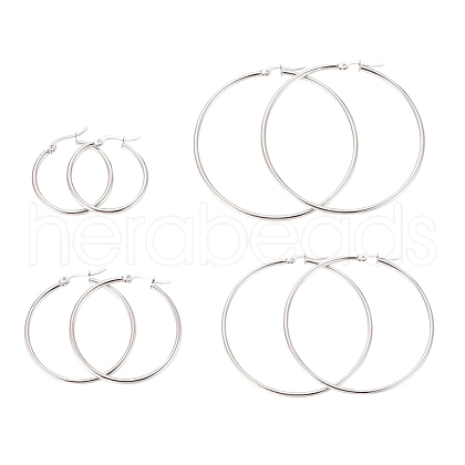 304 Stainless Steel Hoop Earrings for Women EJEW-X0015-02P-02-1