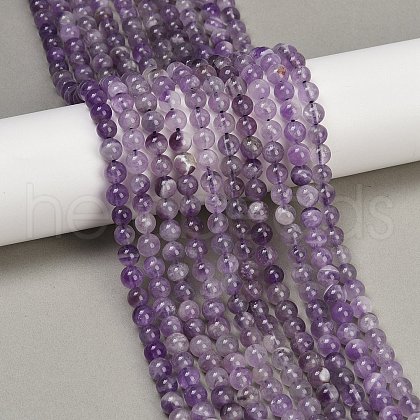 Natural Amethyst Beads Strands G-M445-6mm-01C-1