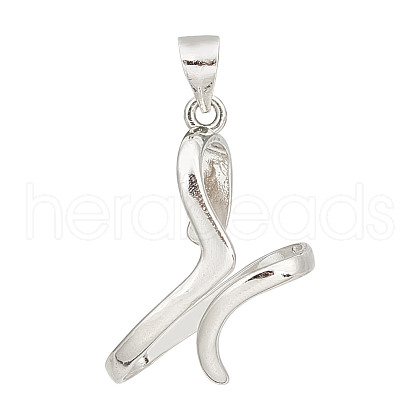 GOMAKERER 1Pc Rhodium Plated Rhodium Plated 925 Sterling Silver Pendant Bails FIND-GO0001-80-1