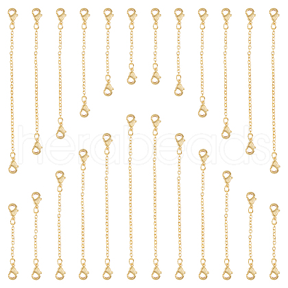 GOMAKERER 24Pcs 6 Style Brass Cable Chain Extender KK-GO0001-56-1