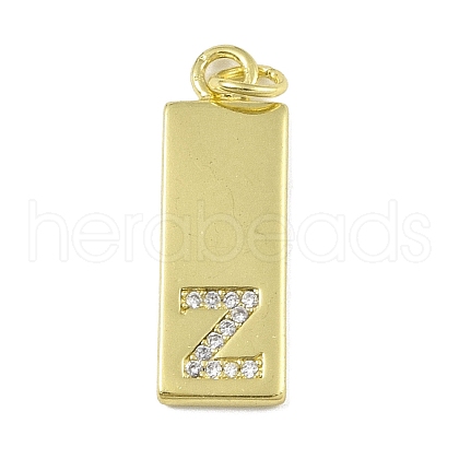 Brass Micro Pave Clear Cubic Zirconia Pendants KK-P266-06G-Z-1