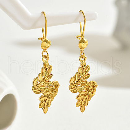 Stainless Steel Leaf Hoop Earrings IY1642-1