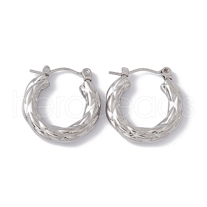 Non-Tarnish 304 Stainless Steel Thick Hoop Earrings for Women EJEW-E199-10P-1
