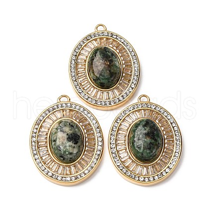 Natural African Turquoise(Jasper) Oval Pendants STAS-L080-010G-04-1